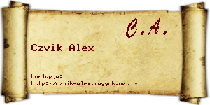 Czvik Alex névjegykártya